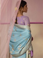 Sky Blue Dola Viscose Silk Saree